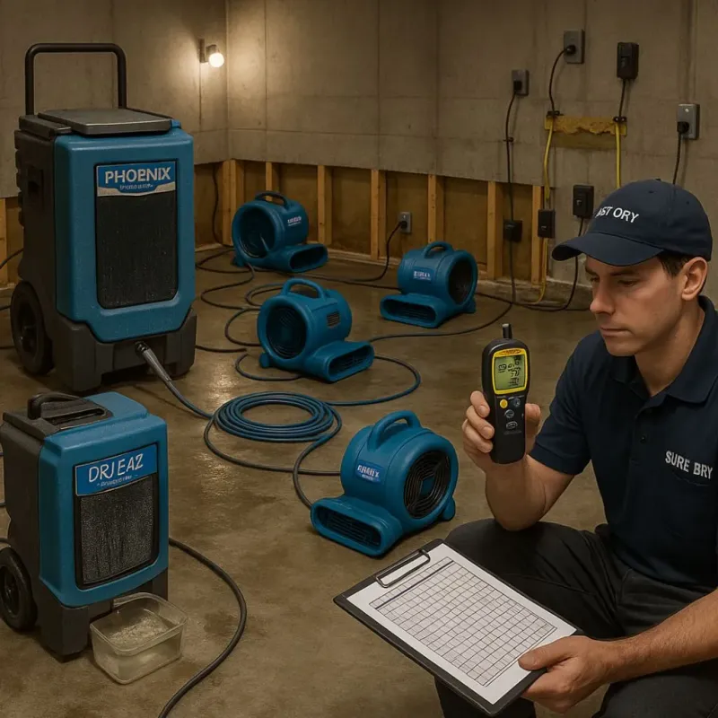 Structural Drying and Dehumidification process in Stowe, VT
